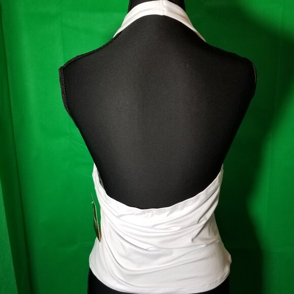 Cult Favorite White Halter Top Low Back Tank Size Large 4th of July Summer NWT - Picture 3 of 7